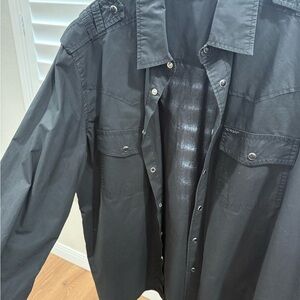 William Rast Charcoal Button-Up Shirt Jacket